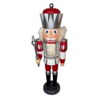Nussknacker - König exklusiv - weiss silber rot - 40cm