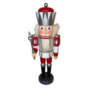 Nussknacker - König exklusiv - weiss silber rot - 40cm