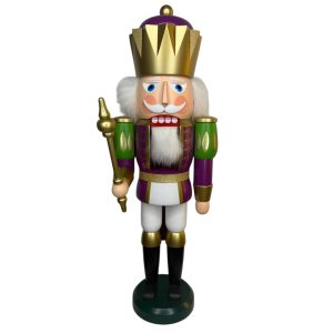 Nussknacker - König - Exklusiv Weiß Gold Purpur - 40cm
